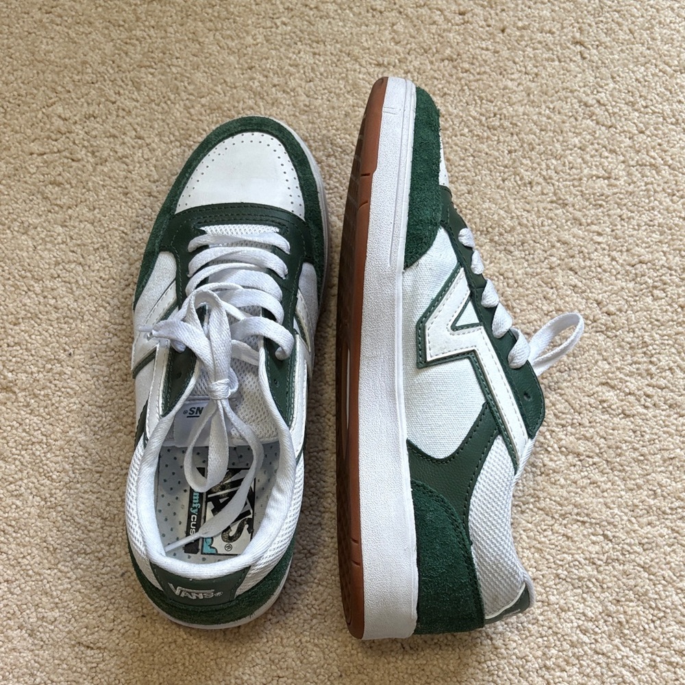 Vans Lowland CC sneakers in Varsity Green and White